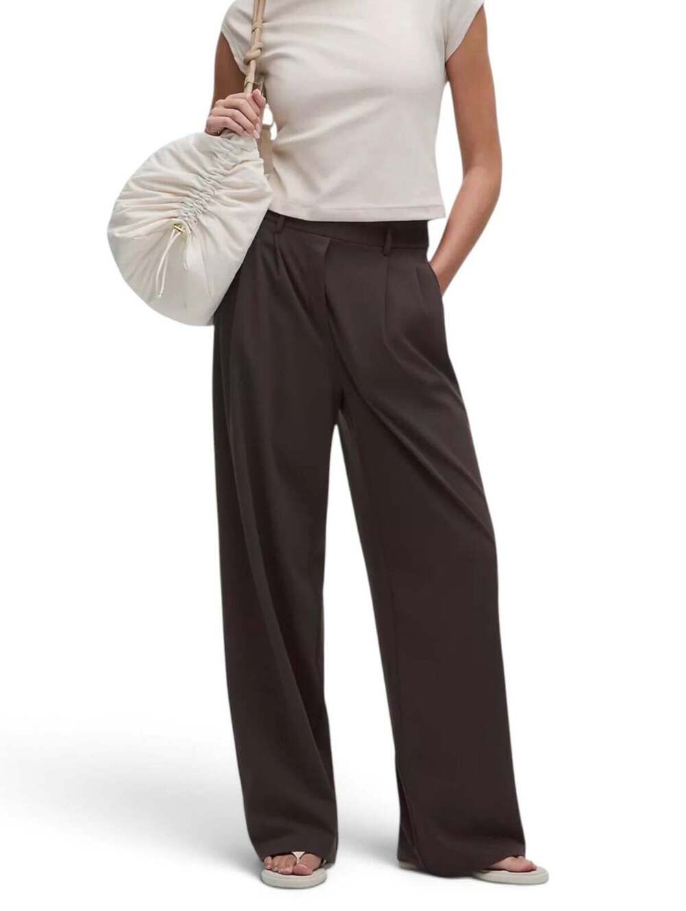 Lululemon Women’s Large Brown Daydrift High-Rise Wide-Leg Trouser